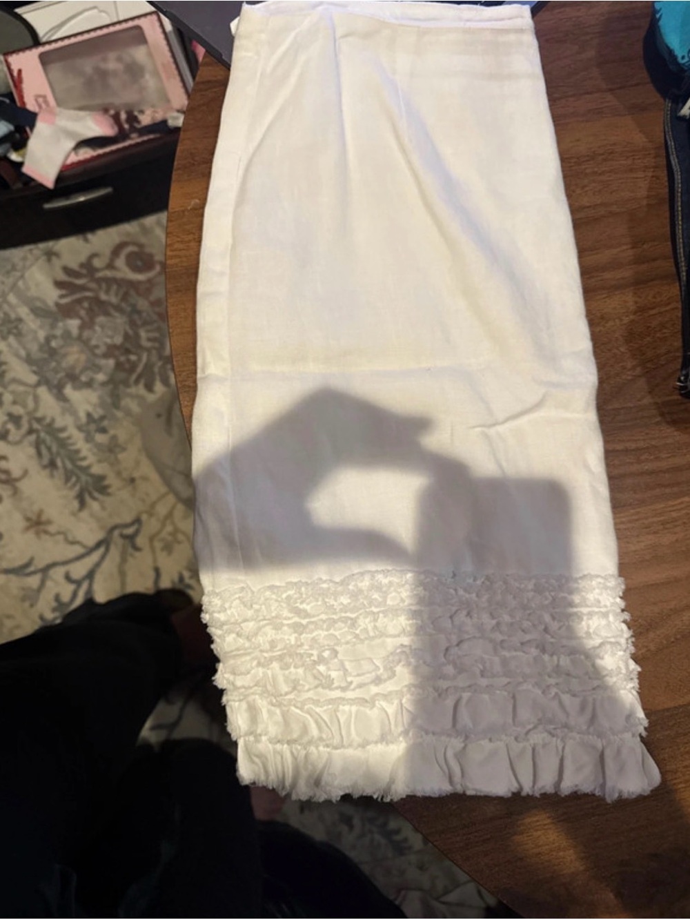 Tommy Bahama White Midi Skirt with Ruffled Hem